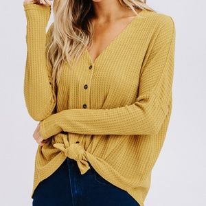 *NEW* Mustard Waffle Knit Shirt